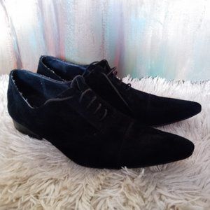 Zara Class, Men's Black suede, pointed dress shoes. 9US